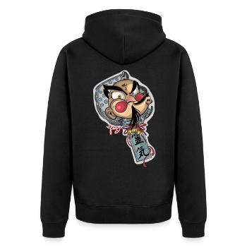 yokai Hyottoko - Veste à capuche bio Premium Unisexe - noir - Dos - Nico (187cm)