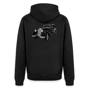 VIEILLE VOITURE / VÉHICULE CLASSIQUE - Veste à capuche bio Premium Unisexe - noir - Dos - Nico (187cm)