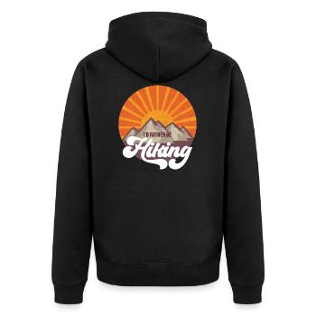 Hiking mountains vintage hike gift - Unisex Premium Organic Zip Hoodie - black - Back - Nico (187cm)