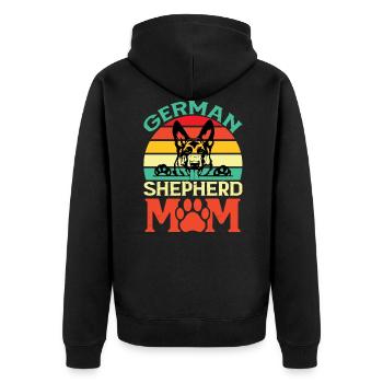 Deutscher Schäferhund Mama Mom Hund Hunde - Unisex Premium Bio Zip Hoodie - Schwarz - Hinten - Nico (187cm)