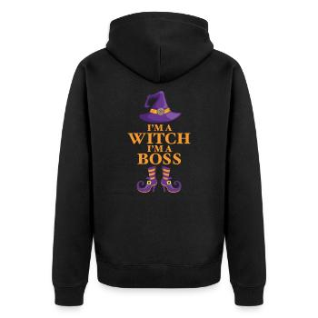 I'm a witch, I'm a boss - Unisex Premium Organic Zip Hoodie - black - Back - Nico (187cm)