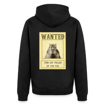 Affiche recherchée Capybara Ok Je Tire Vers le Haut Mème - Veste à capuche bio Premium Unisexe - noir - Dos - Nico (187cm)