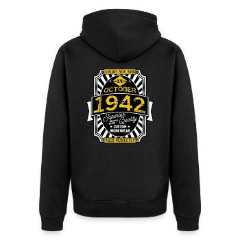 1942 OCTOBER - Veste à capuche bio Premium Unisexe - noir - Dos - Nico (187cm)