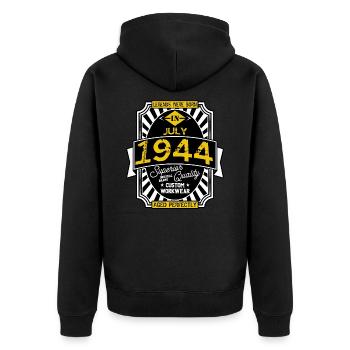 1944 JULY - Veste à capuche bio Premium Unisexe - noir - Dos - Nico (187cm)