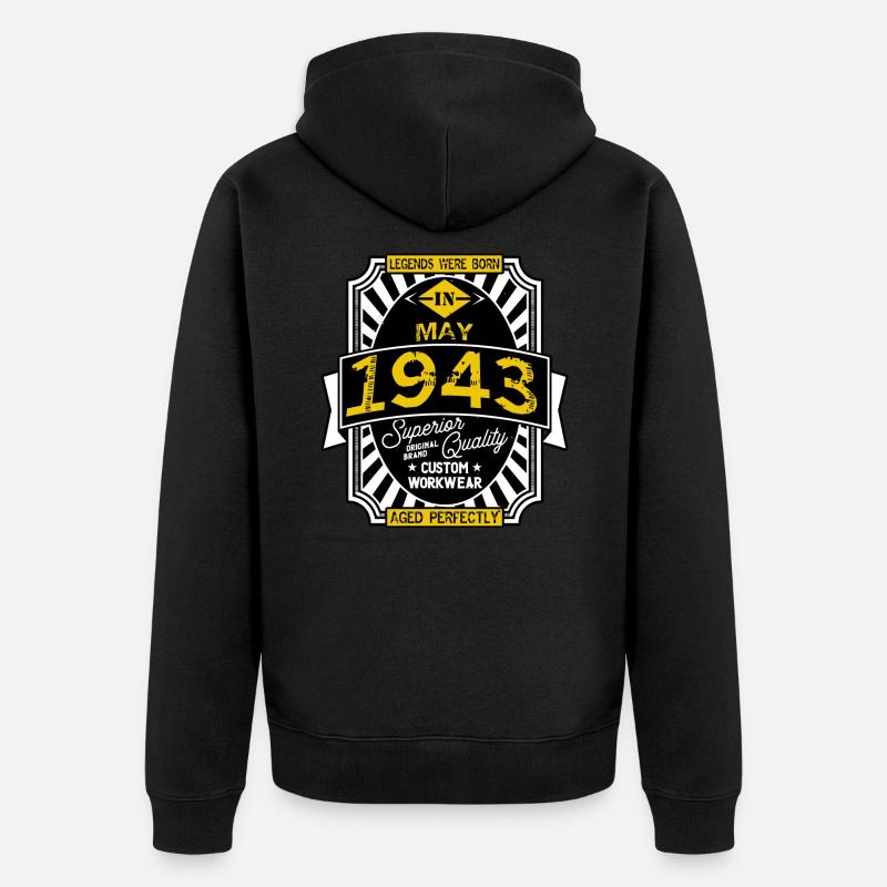 1943 MAY - Veste à capuche bio Premium Unisexe - noir