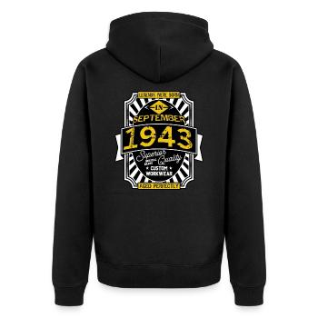1943 SEPTEMBER - Veste à capuche bio Premium Unisexe - noir - Dos - Nico (187cm)