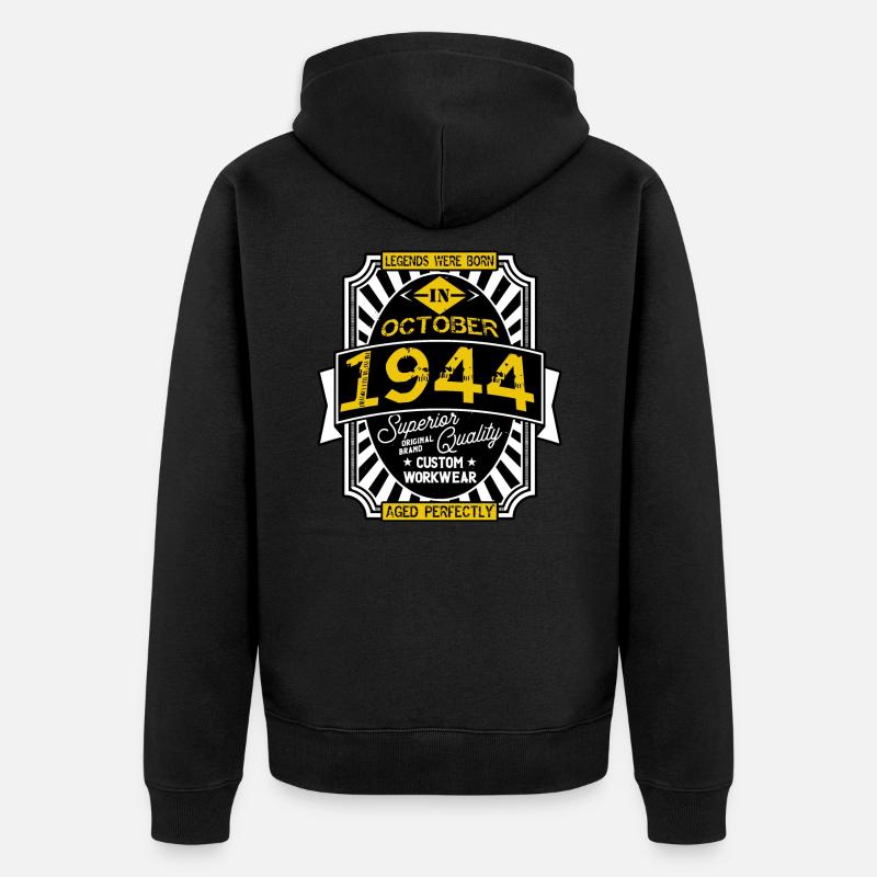 1944 OCTOBER - Veste à capuche bio Premium Unisexe - noir