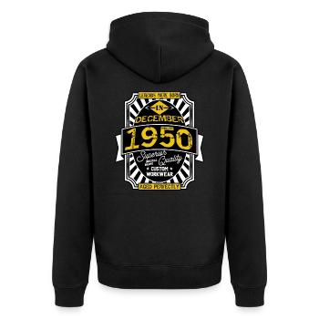 1950 DECEMBER - Veste à capuche bio Premium Unisexe - noir - Dos - Nico (187cm)