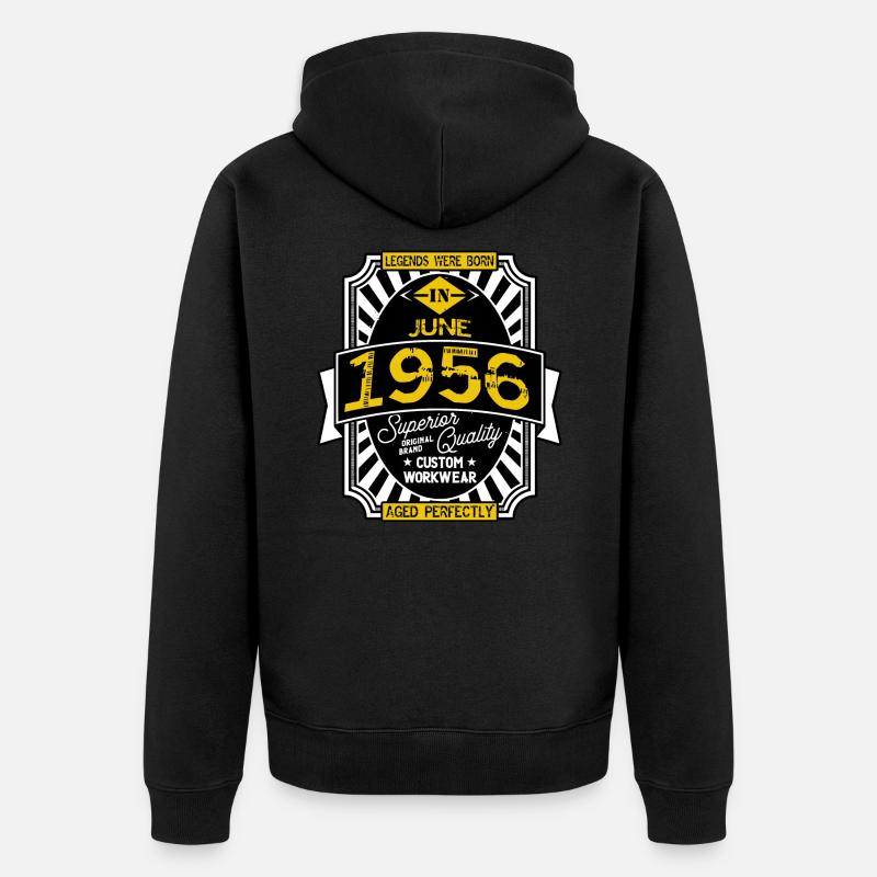 1956 JUNI - Unisex Premium Bio Zip Hoodie - Schwarz