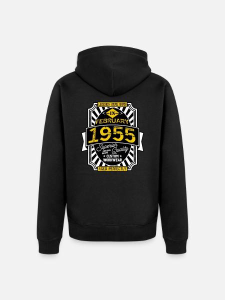 1955 FEBRUARY - Veste à capuche bio Premium Unisexe - noir