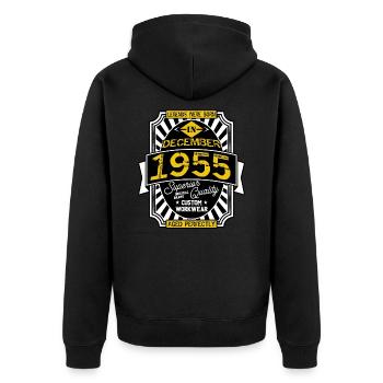 1955 DECEMBER - Veste à capuche bio Premium Unisexe - noir - Dos - Nico (187cm)