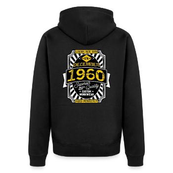 1960 DECEMBER - Veste à capuche bio Premium Unisexe - noir - Dos - Nico (187cm)