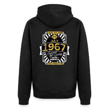 JANUAR 1967 - Unisex Premium Bio Zip Hoodie - Schwarz - Hinten - Nico (187cm)