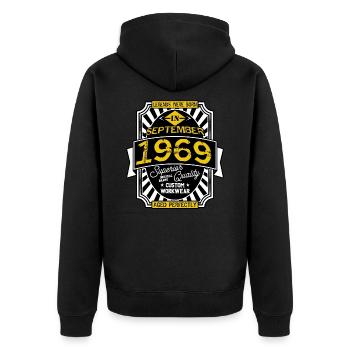 1969 SEPTEMBER - Veste à capuche bio Premium Unisexe - noir - Dos - Nico (187cm)