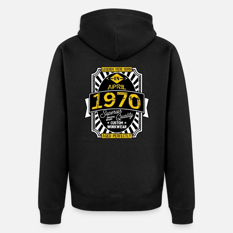 1970 APRIL - Veste à capuche bio Premium Unisexe - noir