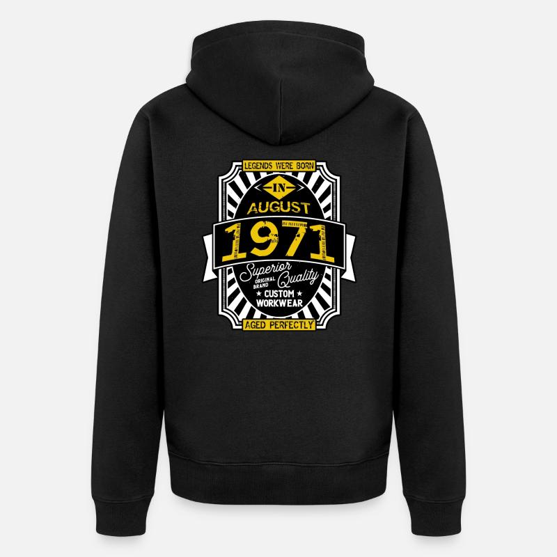 1971 AUGUST - Veste à capuche bio Premium Unisexe - noir
