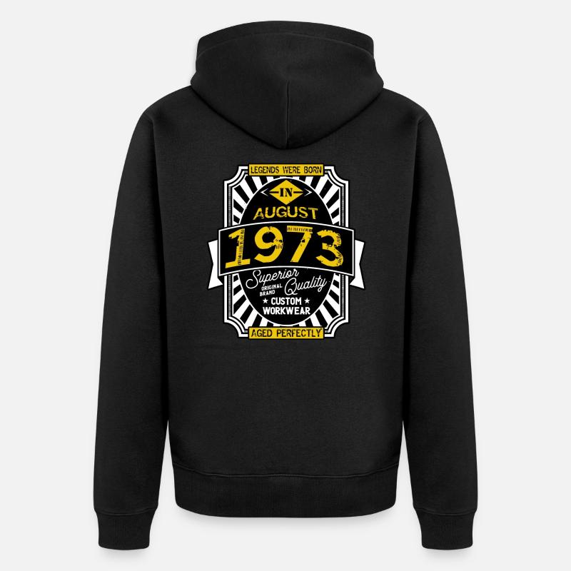 AUGUST 1973 - Unisex Premium Bio Zip Hoodie - Schwarz