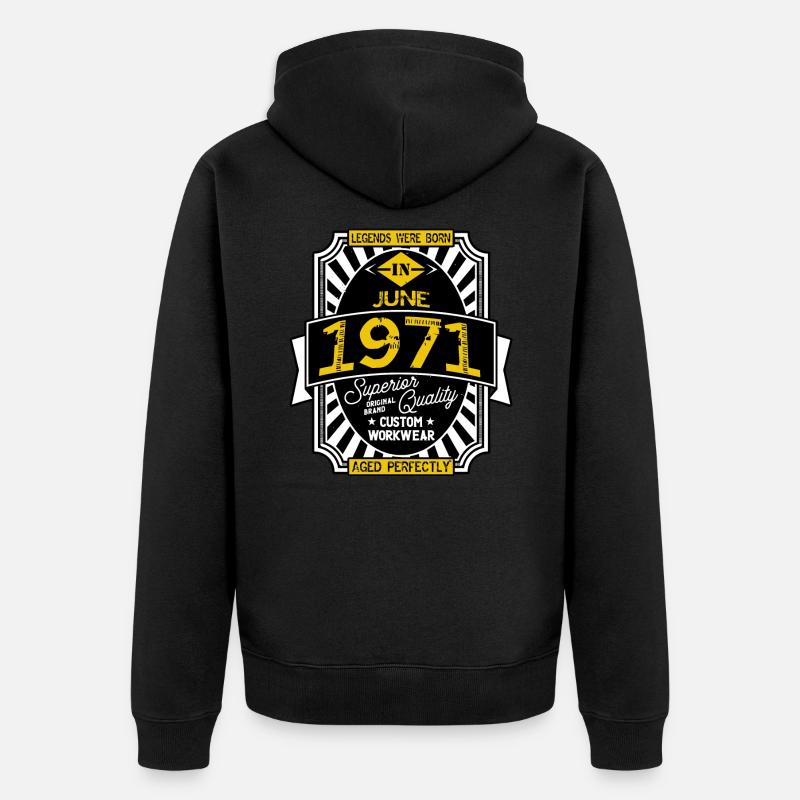 JUNI 1971 - Unisex Premium Bio Zip Hoodie - Schwarz