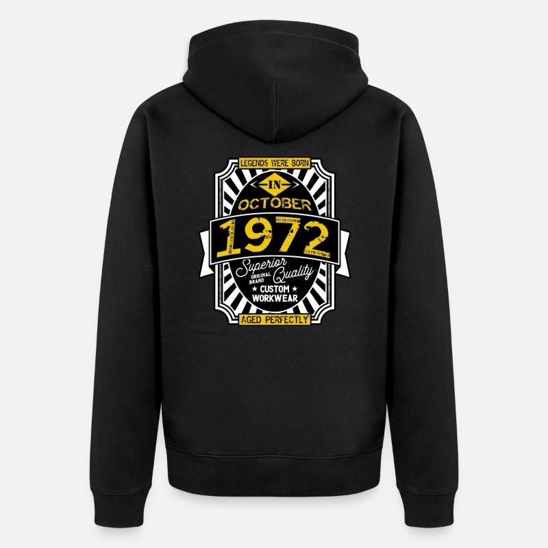 1972 OCTOBER - Veste à capuche bio Premium Unisexe - noir