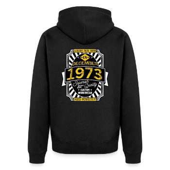 1973 DECEMBER - Veste à capuche bio Premium Unisexe - noir - Dos - Nico (187cm)