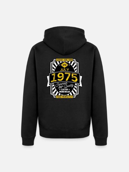 1975 JULY - Unisex Premium Organic Zip Hoodie - black