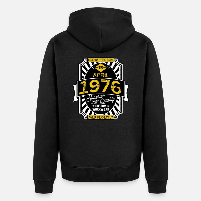 1976 APRIL - Veste à capuche bio Premium Unisexe - noir