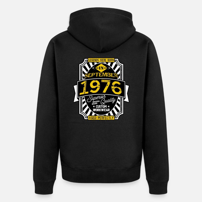 1976 SEPTEMBER - Veste à capuche bio Premium Unisexe - noir