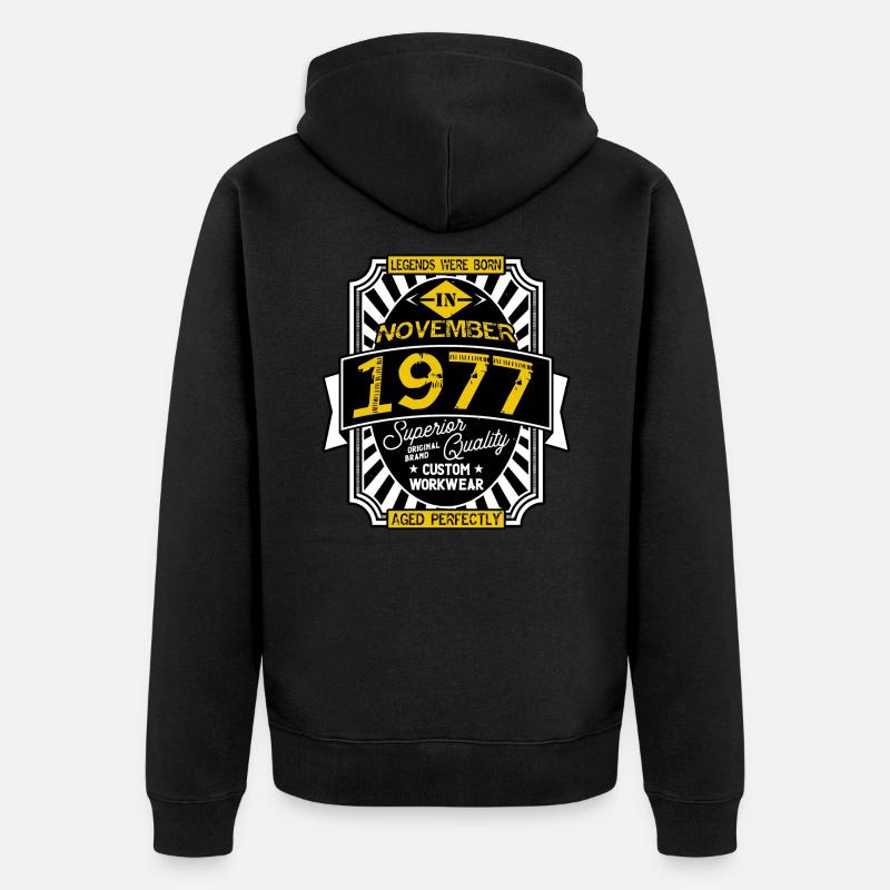 1977 NOVEMBER - Veste à capuche bio Premium Unisexe - noir