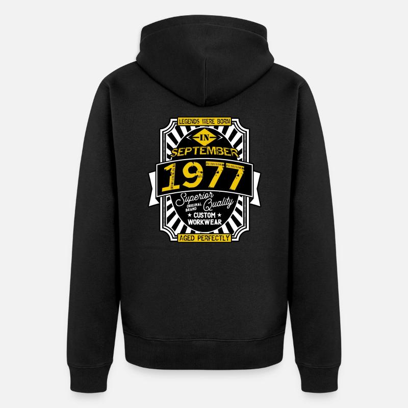 1977 SEPTEMBER - Veste à capuche bio Premium Unisexe - noir