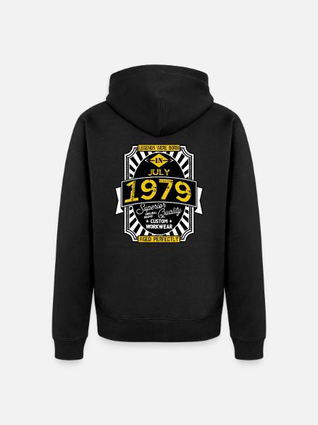 1979 JULY - Unisex Premium Organic Zip Hoodie - black