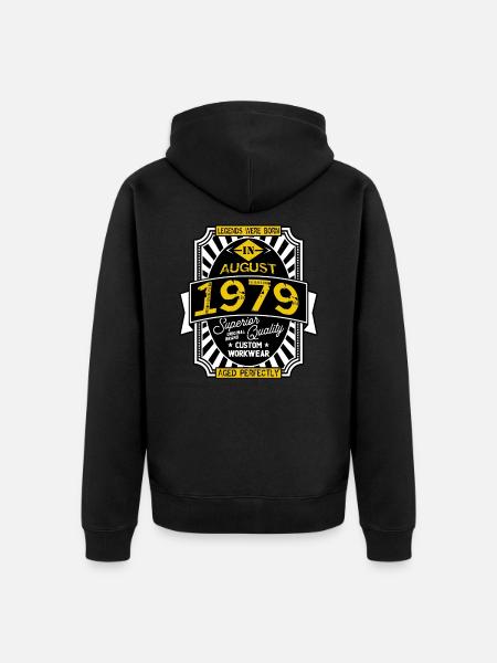 AUGUST 1979 - Unisex Premium Bio Zip Hoodie - Schwarz