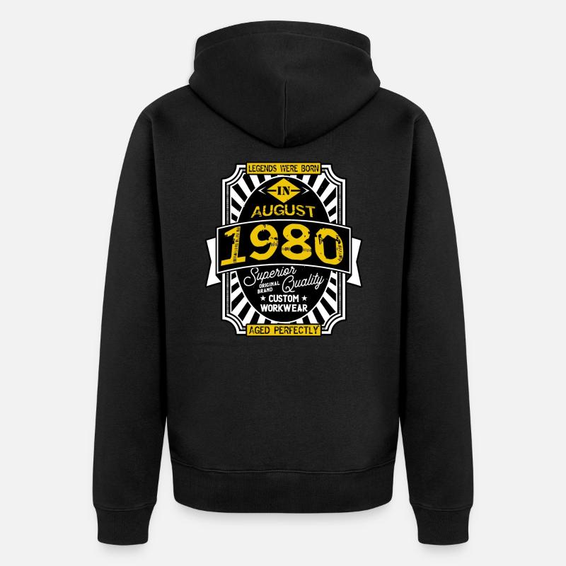 1980 AUGUST - Veste à capuche bio Premium Unisexe - noir