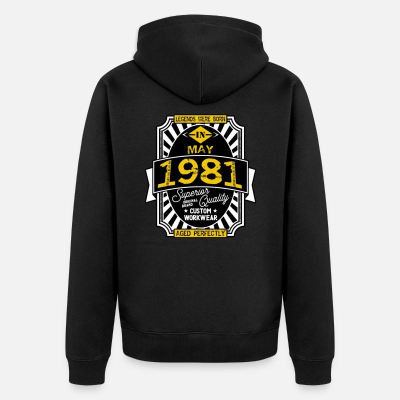 1981 MAY - Veste à capuche bio Premium Unisexe - noir