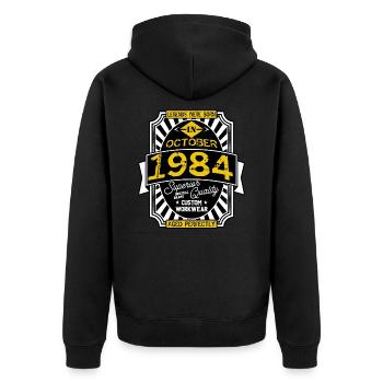 1984 OCTOBER - Veste à capuche bio Premium Unisexe - noir - Dos - Nico (187cm)