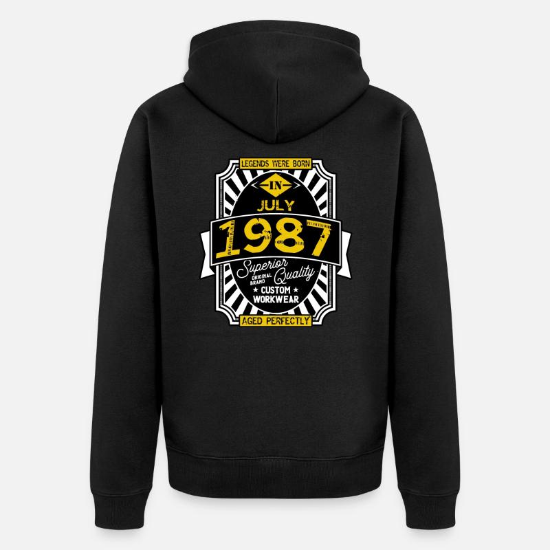 1987 JULY - Veste à capuche bio Premium Unisexe - noir