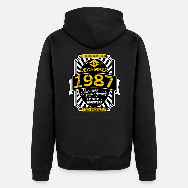 1987 DEZEMBER - Unisex Premium Bio Zip Hoodie - Schwarz