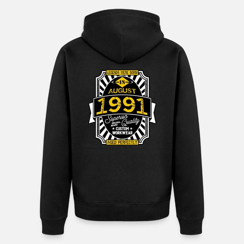 1991 AUGUST - Veste à capuche bio Premium Unisexe - noir