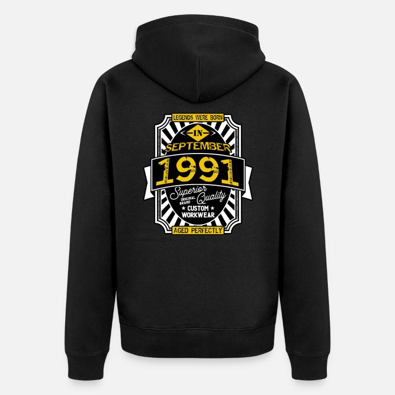 1991 SEPTEMBER - Veste à capuche bio Premium Unisexe - noir