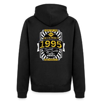 1995 DECEMBER - Veste à capuche bio Premium Unisexe - noir - Dos - Nico (187cm)