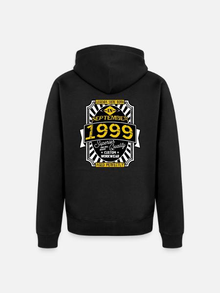 1999 SEPTEMBER - Veste à capuche bio Premium Unisexe - noir