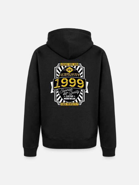 1999 FEBRUARY - Unisex Premium Organic Zip Hoodie - black