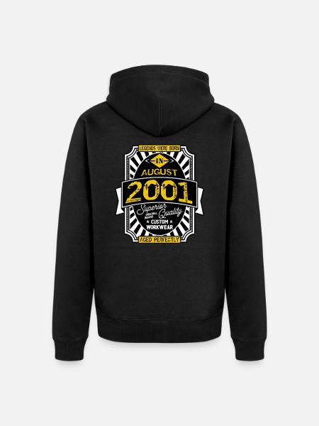AUGUST 2001 - Unisex Premium Bio Zip Hoodie - Schwarz