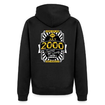 2000 JULY - Unisex Premium Organic Zip Hoodie - black - Back - Nico (187cm)