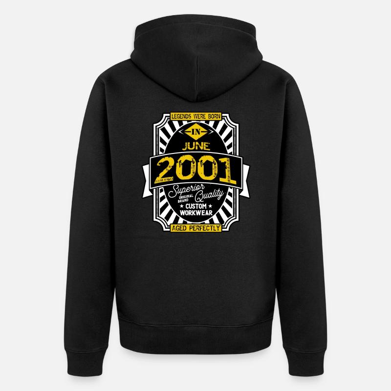 JUNI 2001 - Unisex Premium Bio Zip Hoodie - Schwarz
