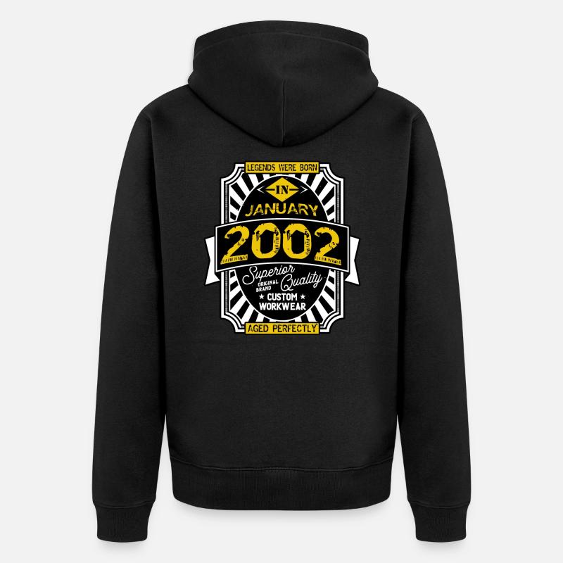 JANUAR 2002 - Unisex Premium Bio Zip Hoodie - Schwarz