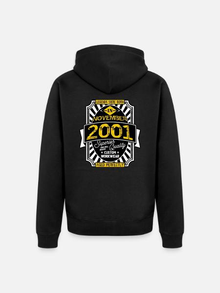 2001 NOVEMBER - Unisex Premium Organic Zip Hoodie - black