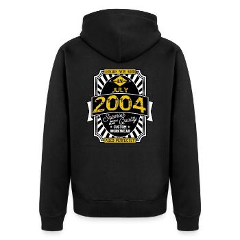 2004 JULY - Unisex Premium Organic Zip Hoodie - black - Back - Nico (187cm)