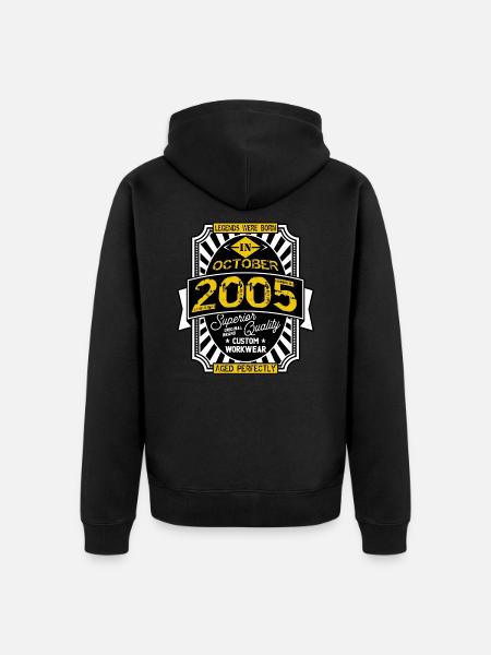 2005 OCTOBER - Unisex Premium Organic Zip Hoodie - black