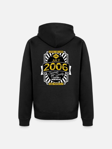 2006 JULY - Unisex Premium Organic Zip Hoodie - black