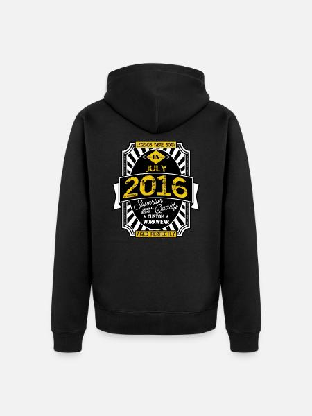 2016 JULY - Unisex Premium Organic Zip Hoodie - black